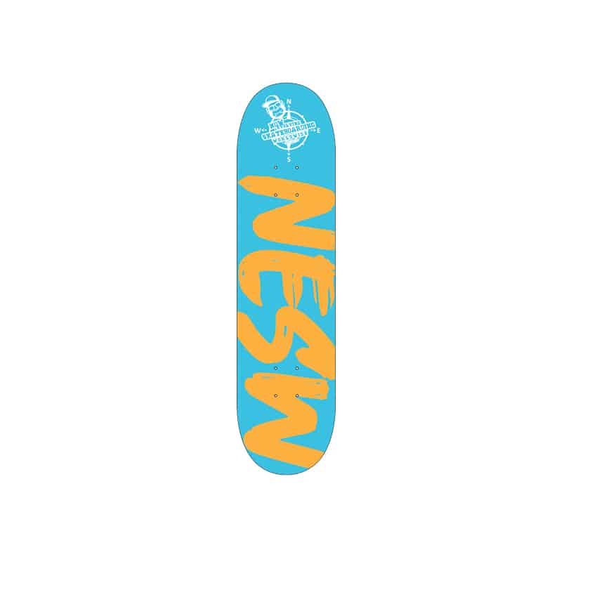 NESW Blue/Orange Script Skateboard Deck